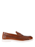 KG Kurt Geiger Remi Leather Weave Loafers, Brown Tan
