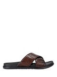 KG Kurt Geiger Rome Weave Leather Sliders, Brown