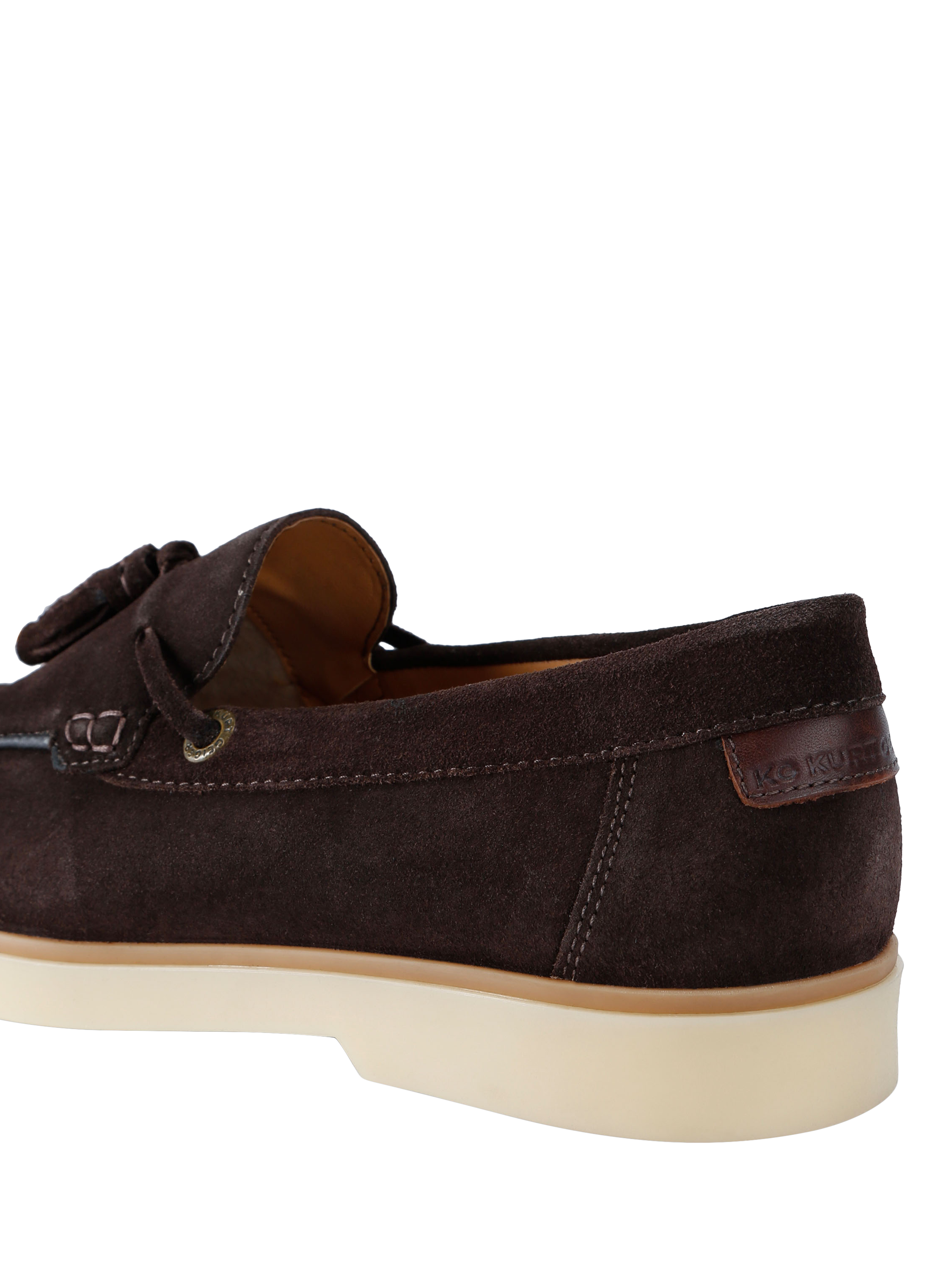 Product image 4 of 4, which shows KG Kurt Geiger Ronan Suede Tassel Loafers, Brown, 6