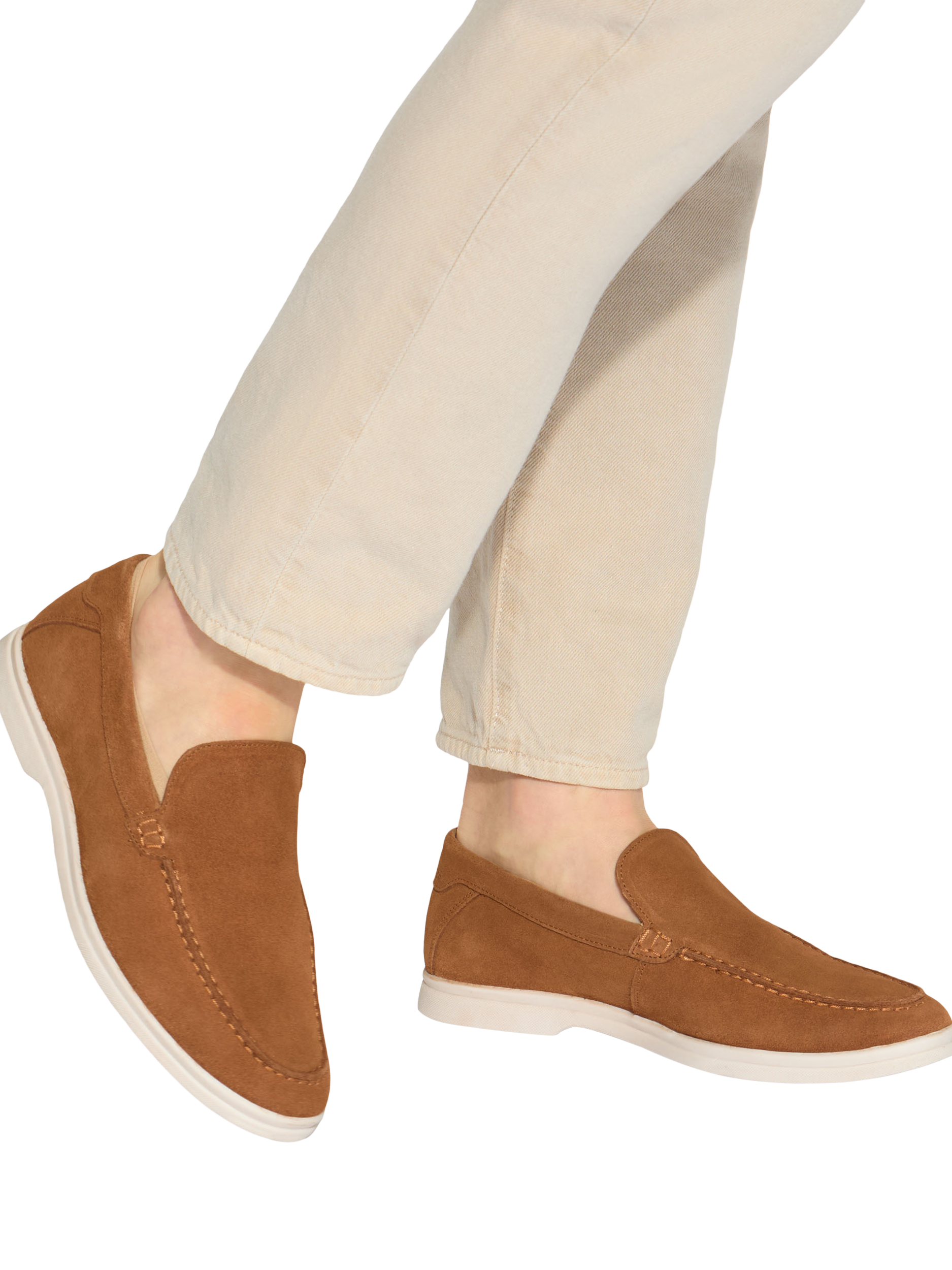 Product image 2 of 5, which shows KG Kurt Geiger Ryan Suede Slip On Loafers, Brown Tan, 6
