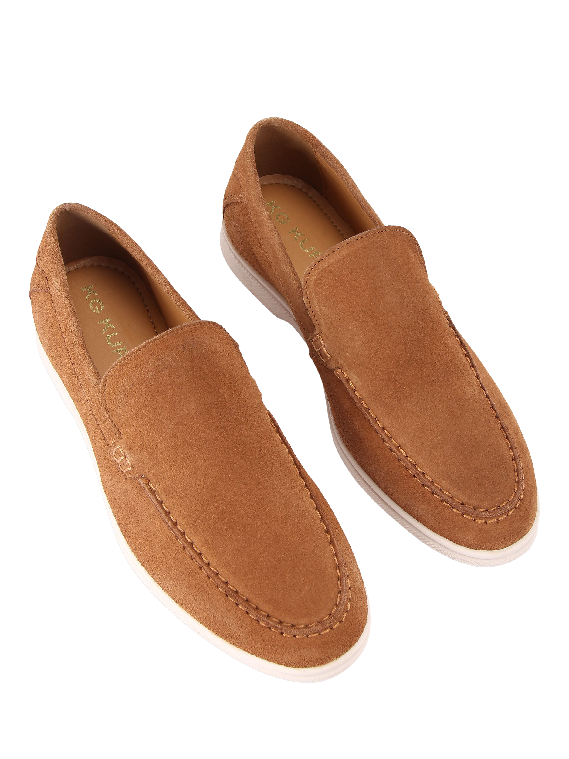 Product image 3 of 5, which shows KG Kurt Geiger Ryan Suede Slip On Loafers, Brown Tan, 6