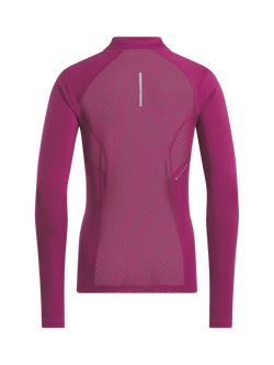 Reebok Quarter-Zip Running Sweatshirt, Very Berry - view 2, Very Berry