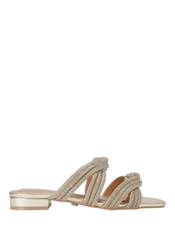 Carvela Arielle Embellished Flat Strappy Sandals, Gold, Gold