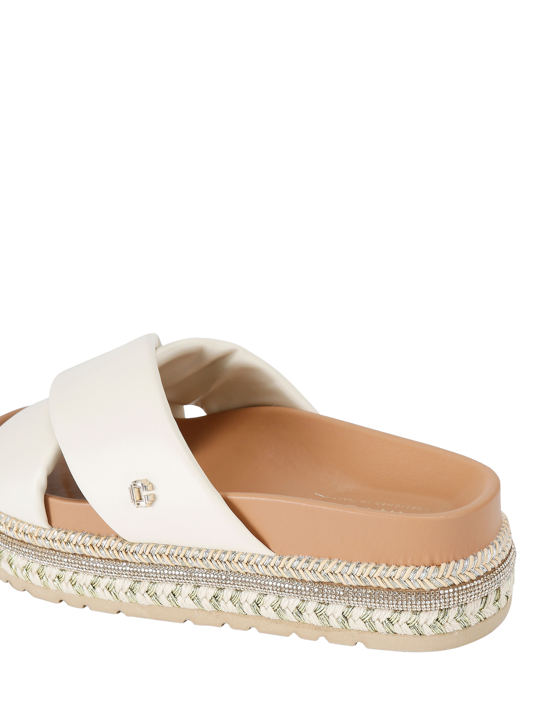 Product image 3 of 4, which shows Carvela Fascino Embellished Flatforml Sandals, Natural Putty, 2