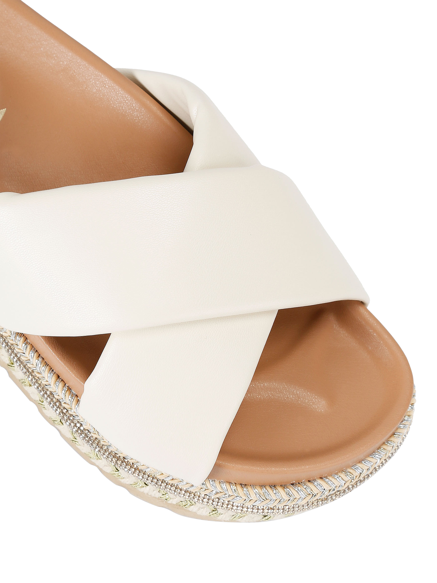 Product image 4 of 4, which shows Carvela Fascino Embellished Flatforml Sandals, Natural Putty, 2