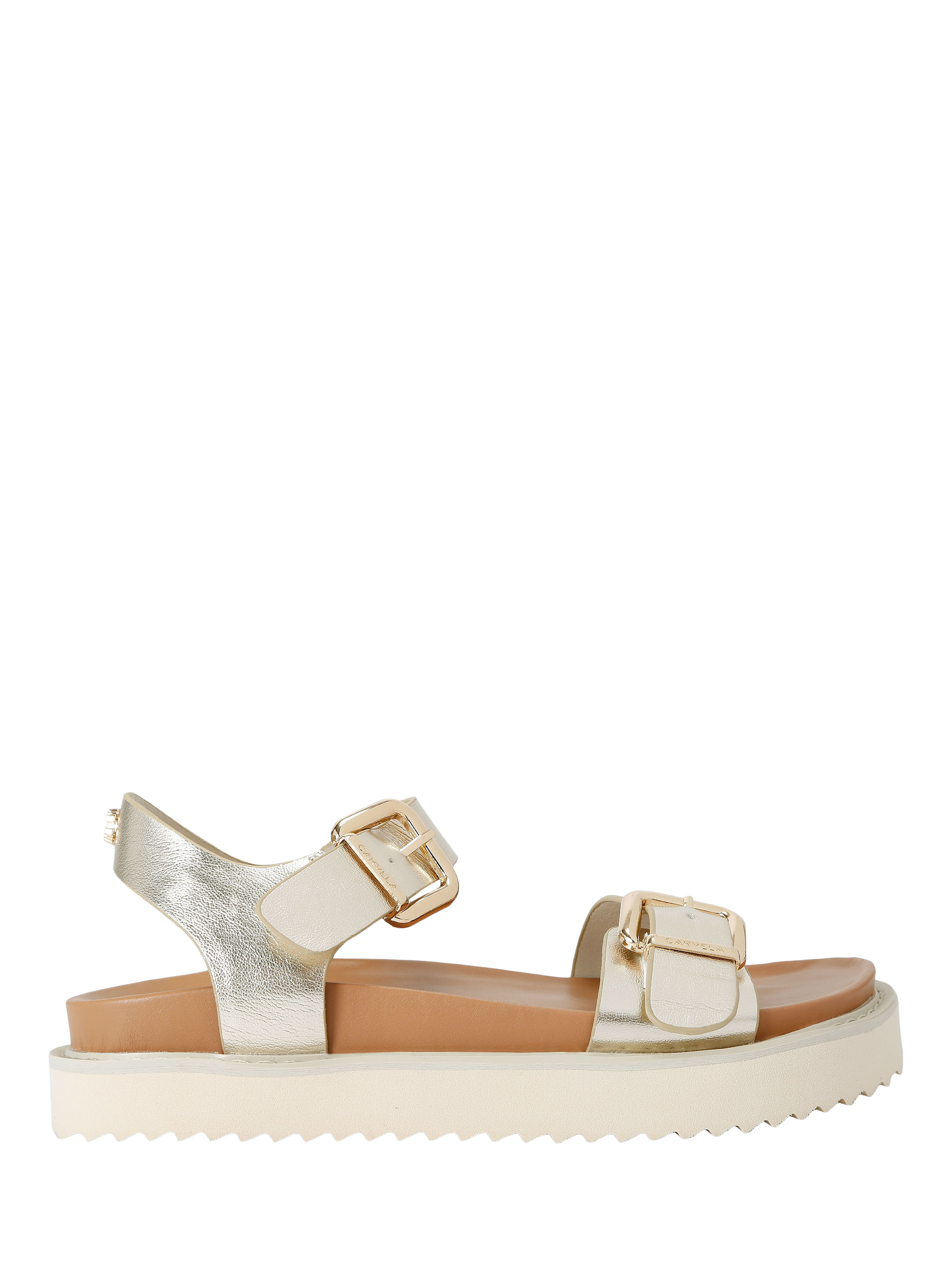 Carvela Lenora Double Buckle Sandals, Gold