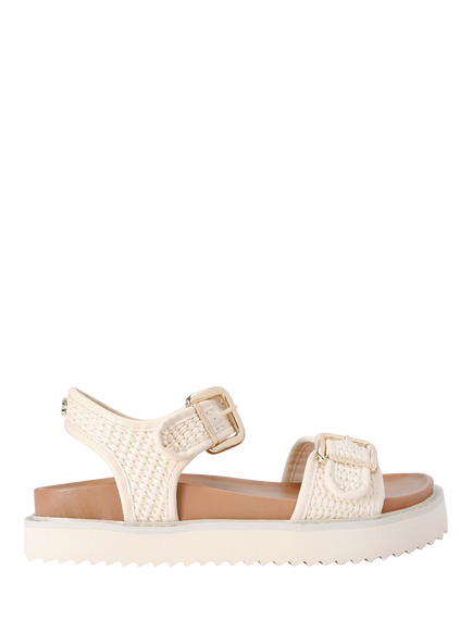 Carvela Lenora Raffia Footbed Sandals, Natural Putty, Natural Putty