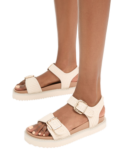 Carvela Lenora Raffia Footbed Sandals, Natural Putty - view 2, Natural Putty