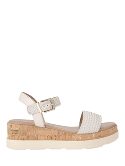 Carvela Serenita Leather Weave Sandals, Natural Putty