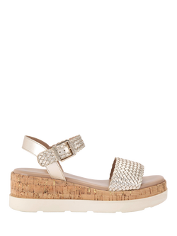 Carvela Serenita Leather Weave Sandals, Gold