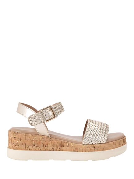 Carvela Serenita Leather Weave Sandals, Gold