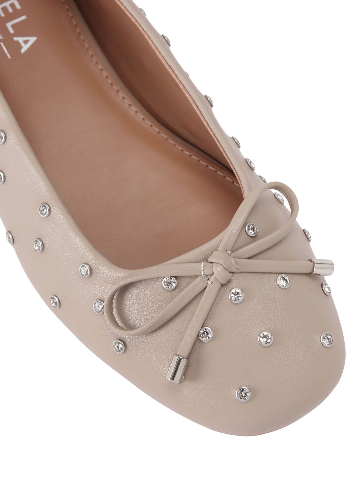 Product image 4 of 4, which shows Carvela Arianna Ballerina Pumps, Taupe, 2