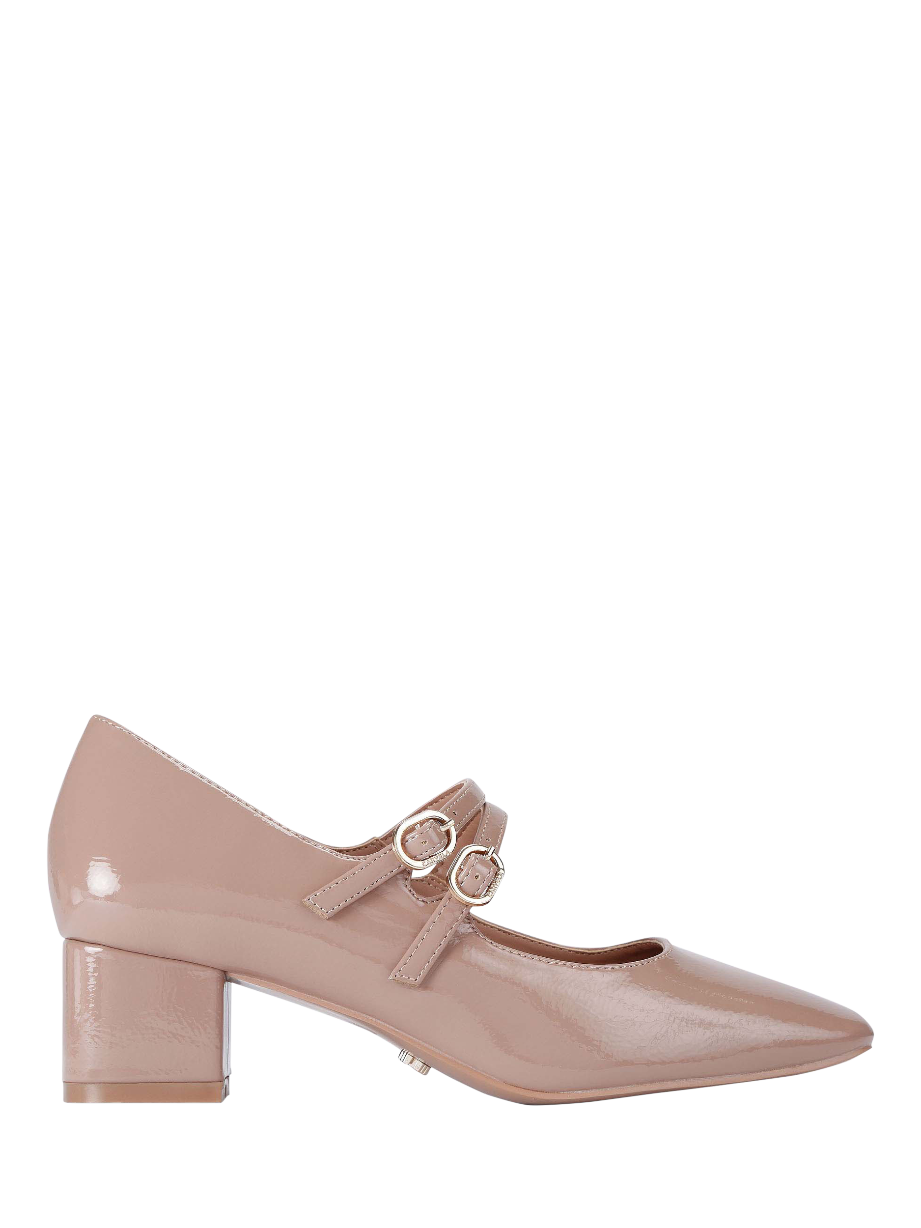 Product image 1 of 4, which shows Carvela Harp Patent Mary Jane Courts, Taupe, 2
