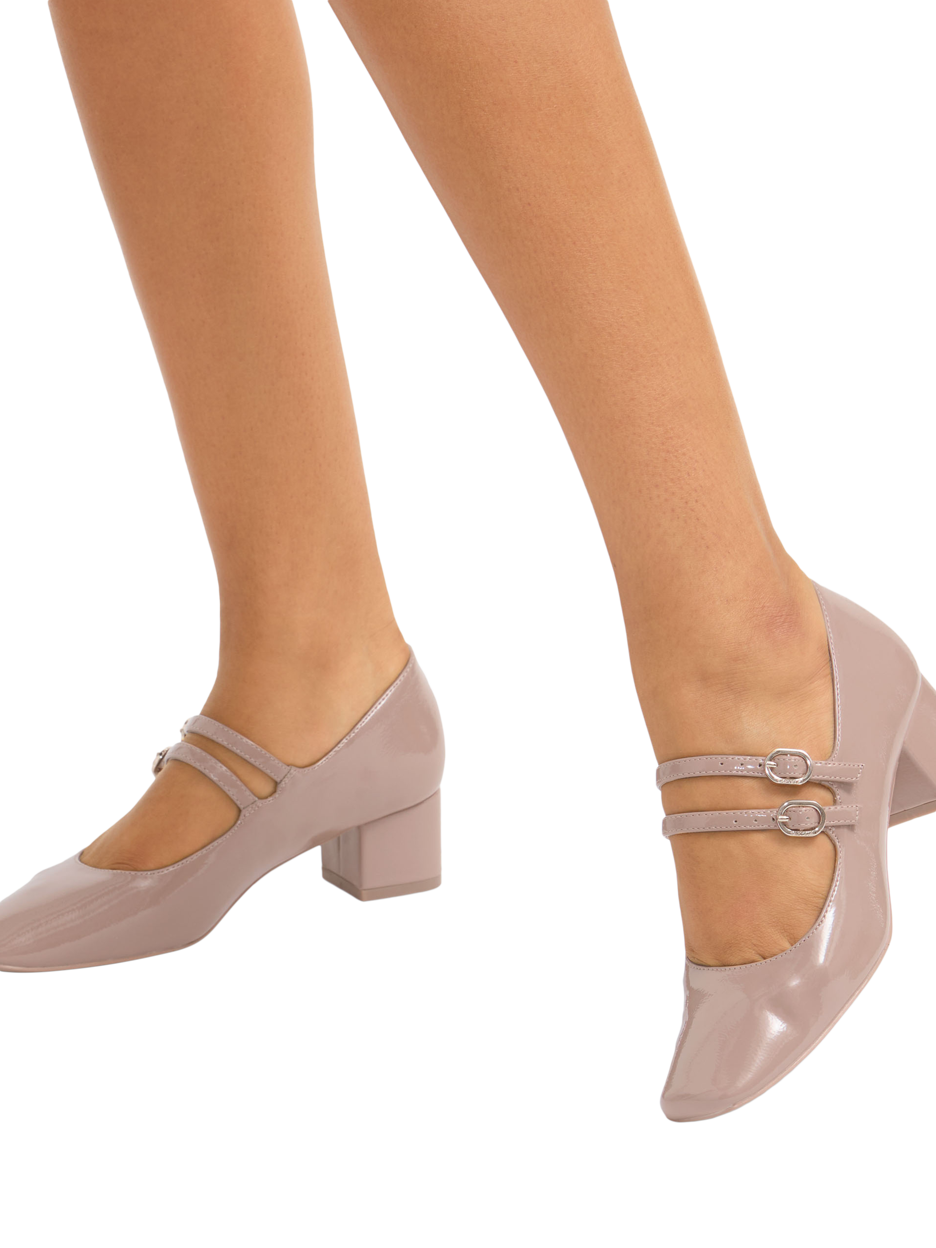 Product image 2 of 4, which shows Carvela Harp Patent Mary Jane Courts, Taupe, 2