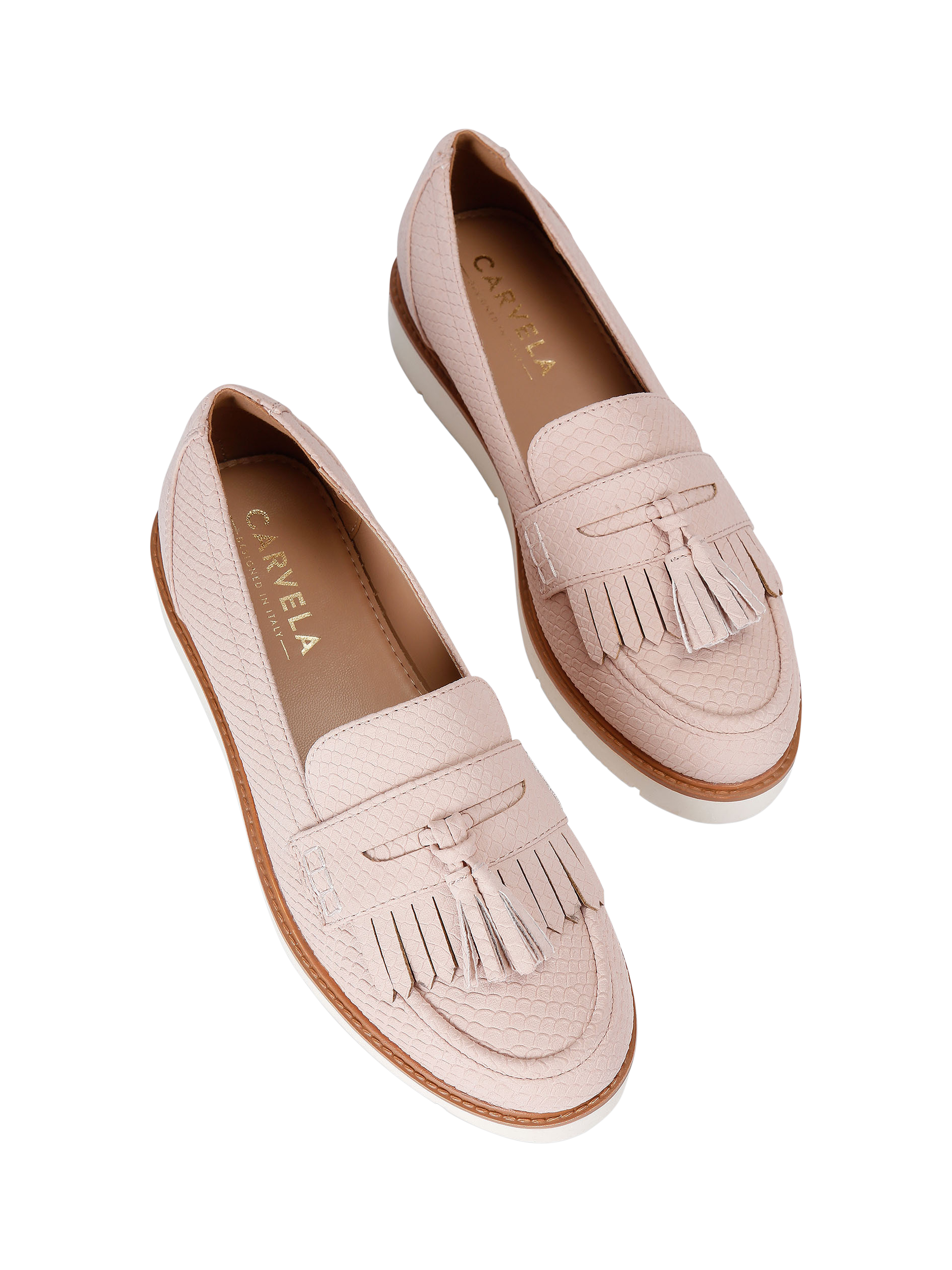 Product image 2 of 4, which shows Carvela Sky Tassel Snake-Effect Slip-On Loafers, 4