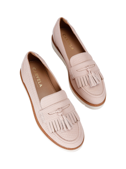 Carvela Sky Tassel Snake-Effect Slip-On Loafers - view 2, Pink