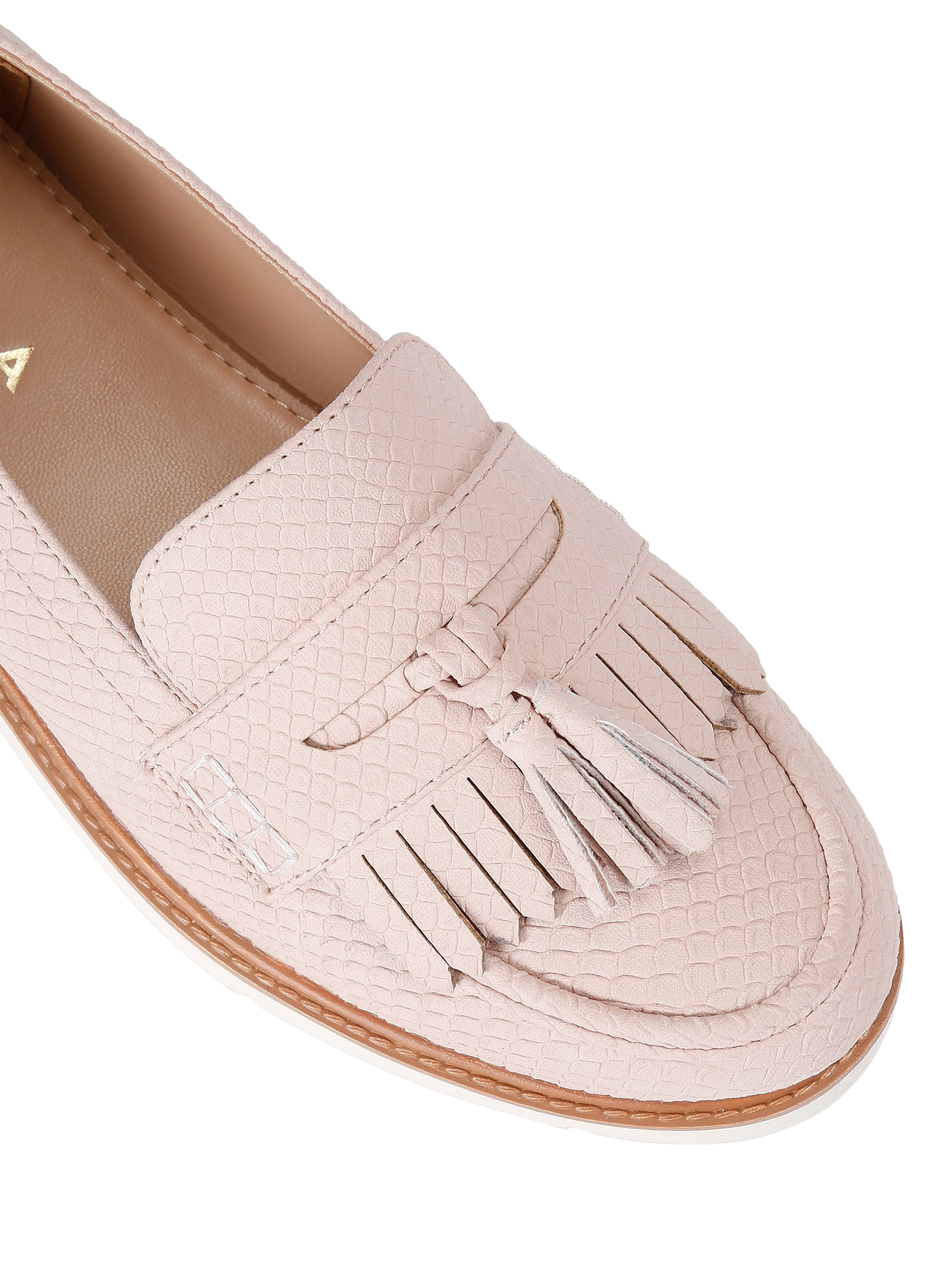 Product image 4 of 4, which shows Carvela Sky Tassel Snake-Effect Slip-On Loafers, 4