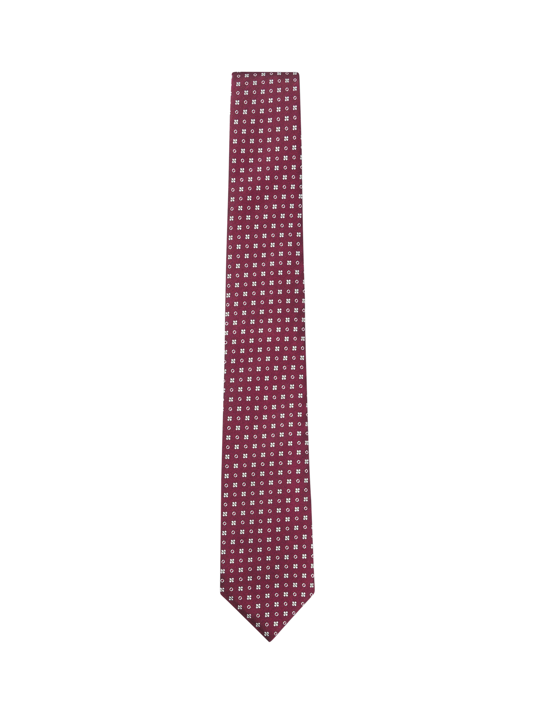 Product image 1 of 4, which shows BOSS Floral Circles Silk Rich Tie, Dark Pink