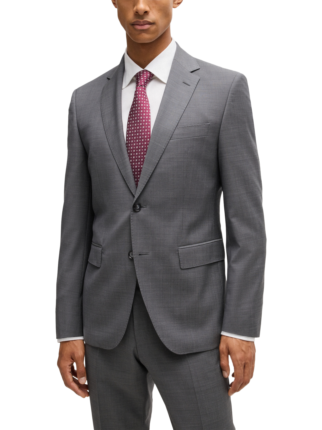Product image 2 of 4, which shows BOSS Floral Circles Silk Rich Tie, Dark Pink