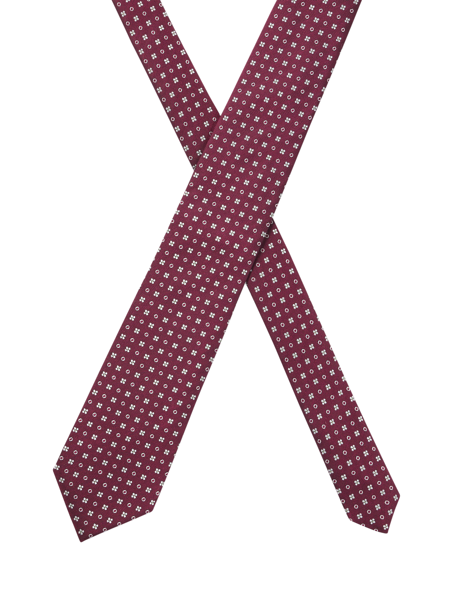Product image 3 of 4, which shows BOSS Floral Circles Silk Rich Tie, Dark Pink