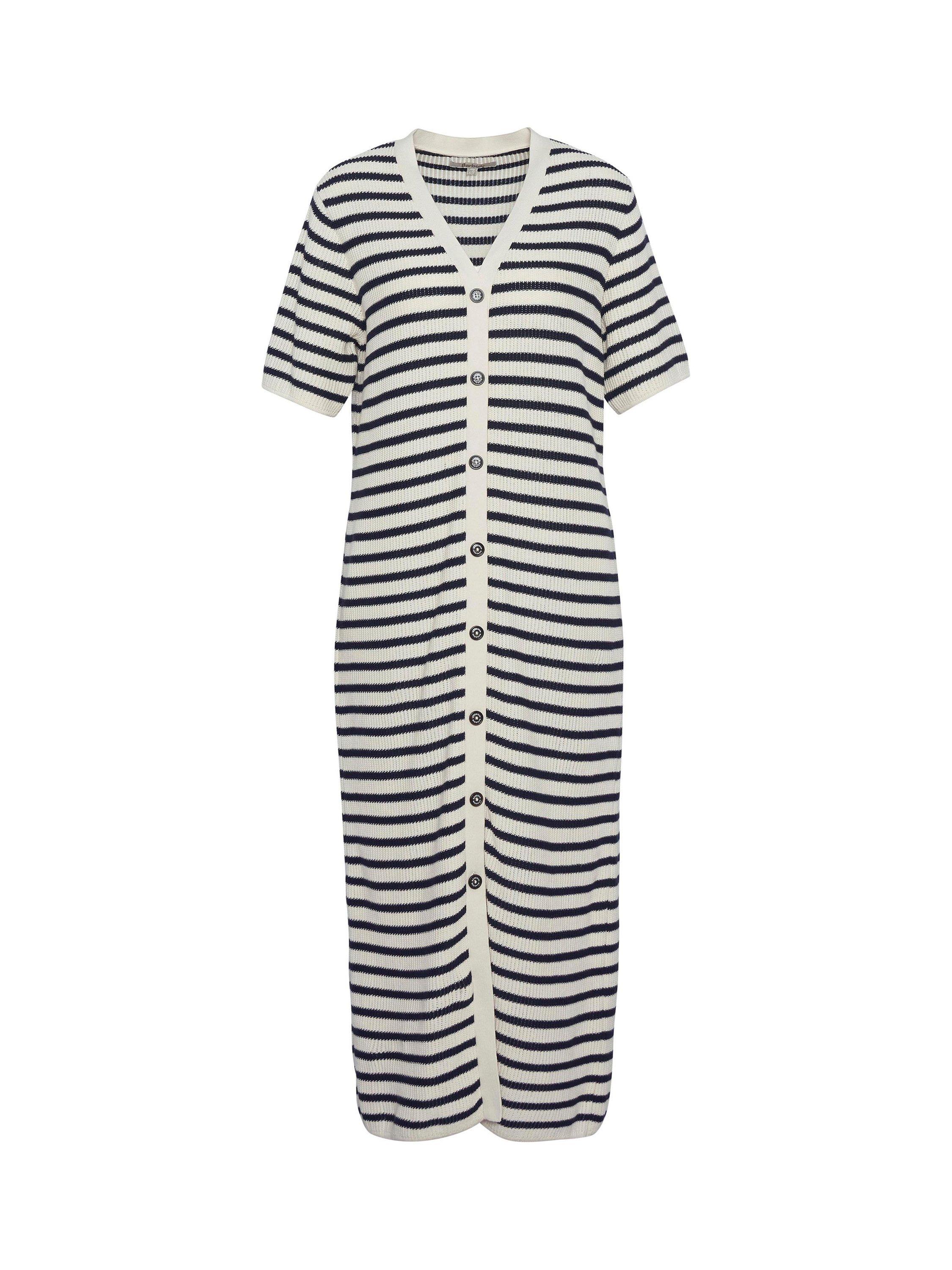Product image 4 of 6, which shows Barbour Isla Striped Stretch Cotton Midi Dress, Multi Stripe, 8