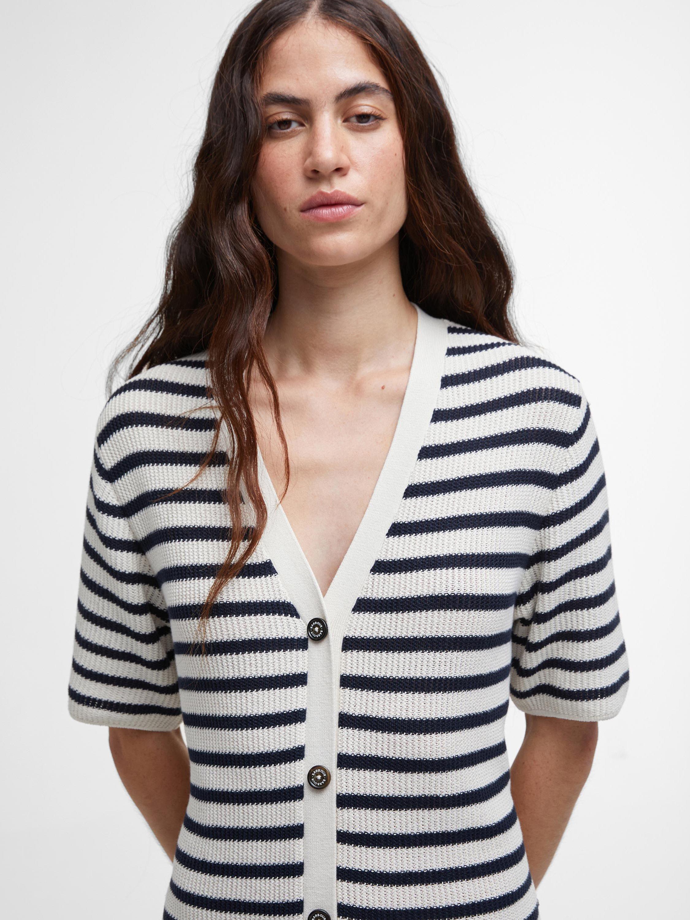Product image 5 of 6, which shows Barbour Isla Striped Stretch Cotton Midi Dress, Multi Stripe, 8