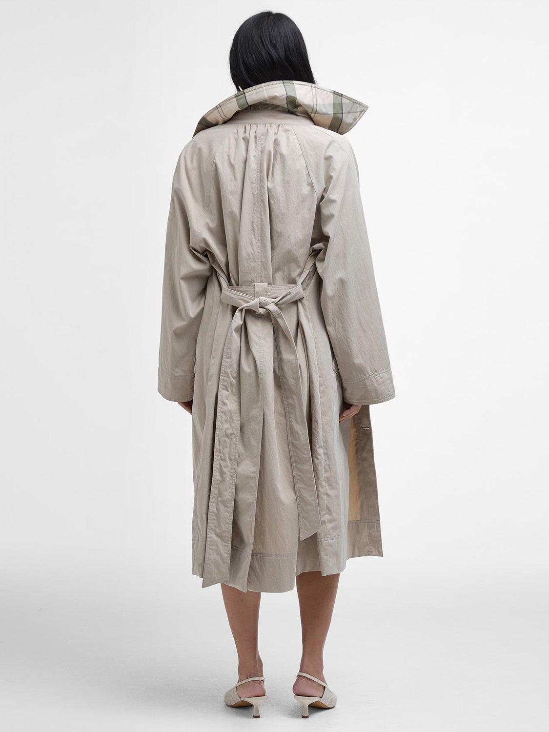 Product image 3 of 9, which shows Barbour Garbo Showerproof Trench Coat, Light Beige, 10