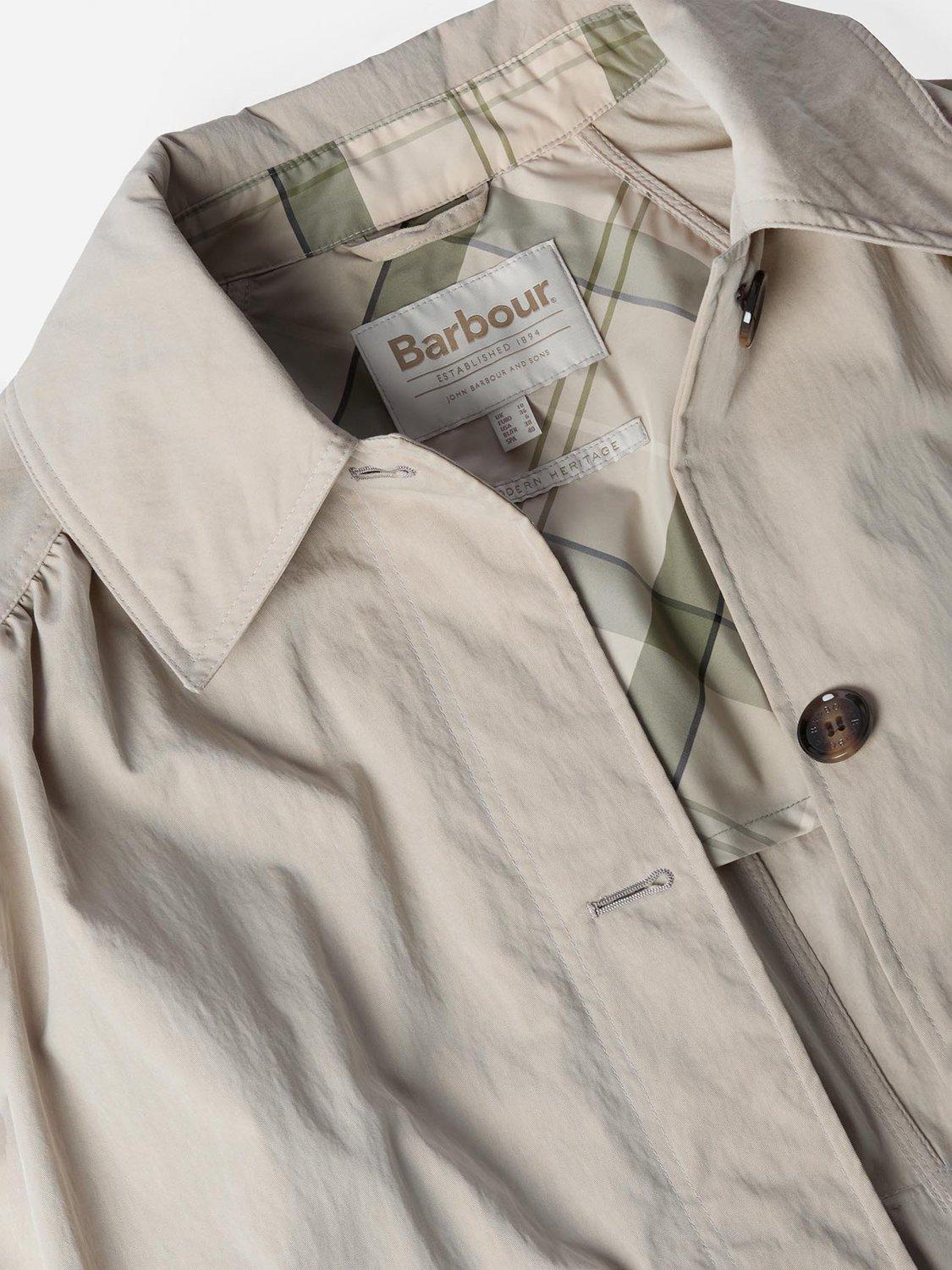 Product image 8 of 9, which shows Barbour Garbo Showerproof Trench Coat, Light Beige, 10