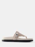 Mint Velvet Suede Chunky Flip Flop Sandals, White
