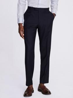 Moss Regular Fit Wool Twill Trousers, Navy