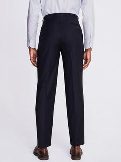 Moss Regular Fit Wool Twill Trousers - view 2, Navy