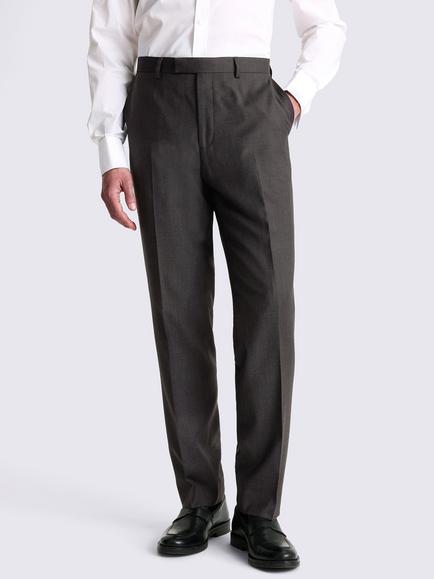 Moss Regular Fit Wool Twill Suit Trousers, Charcoal