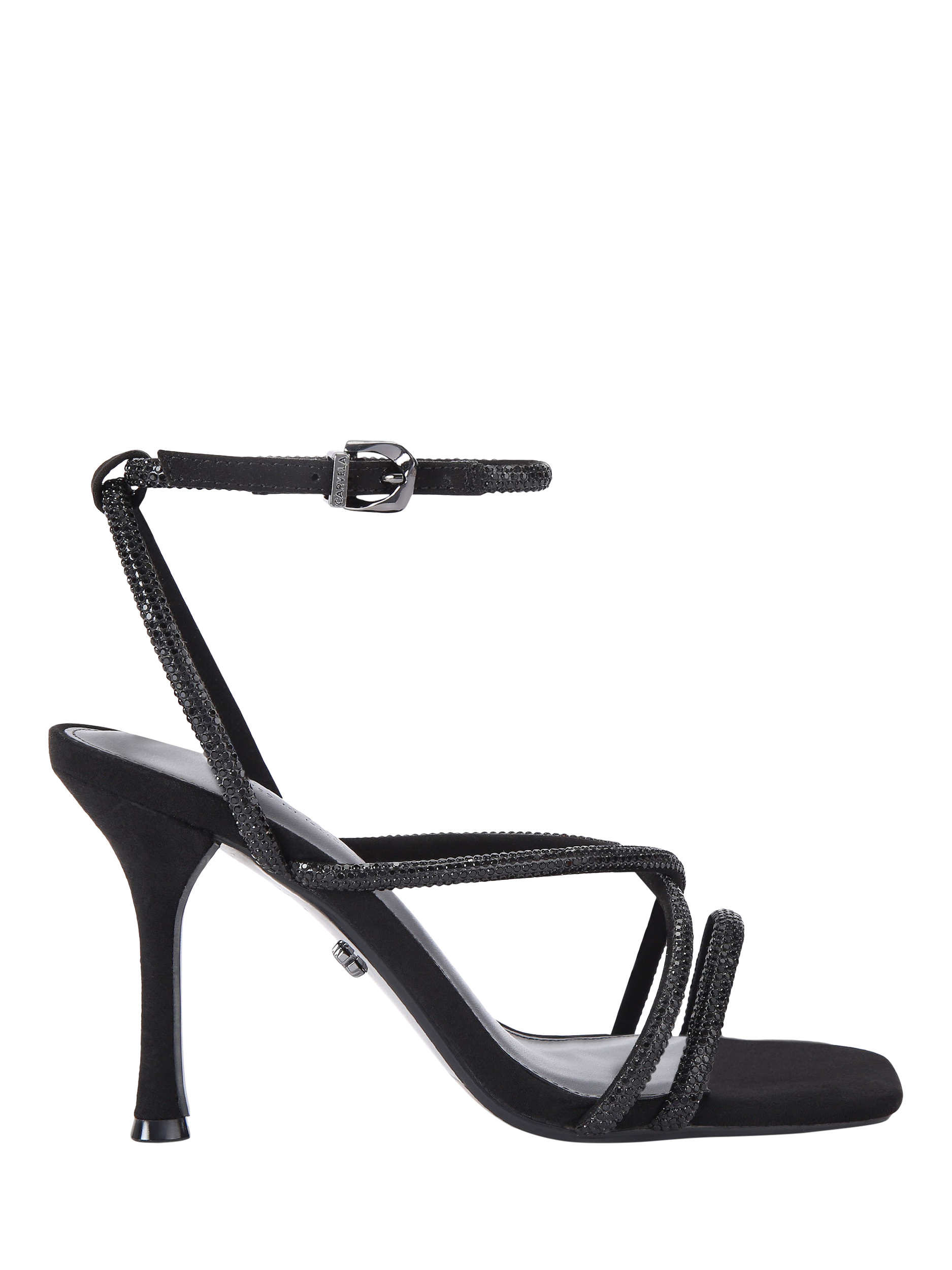 Carvela Ravello Embellished Stiletto Heel Strappy Sandals, Black