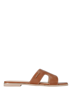 Carvela Rivo Cut Out Flat Slider Sandals, Brown Tan