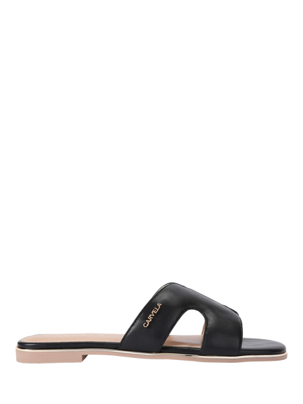 Carvela Rivo Cut Out Flat Slider Sandals, Black