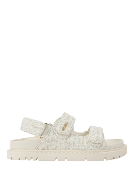 Carvela Rosa Fabric Footbed Sandals, Natural Cream, Natural Cream