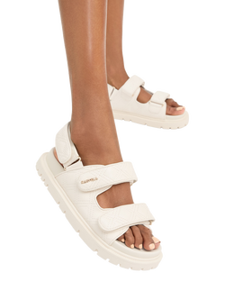 Carvela Rosa Quilted Sandals, Natural Putty - view 2, Natural Putty
