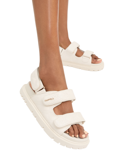 Carvela Rosa Quilted Sandals, Natural Putty - view 2, Natural Putty