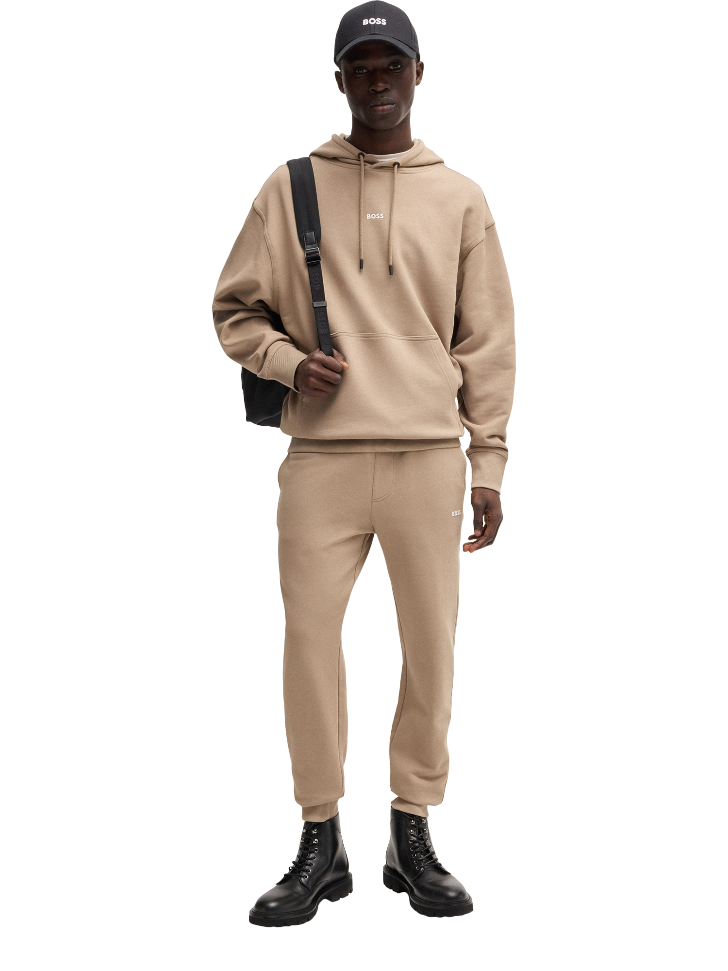 Product image 3 of 5, which shows BOSS Cotton Regular Fit Hoodie, Mid Brown, S