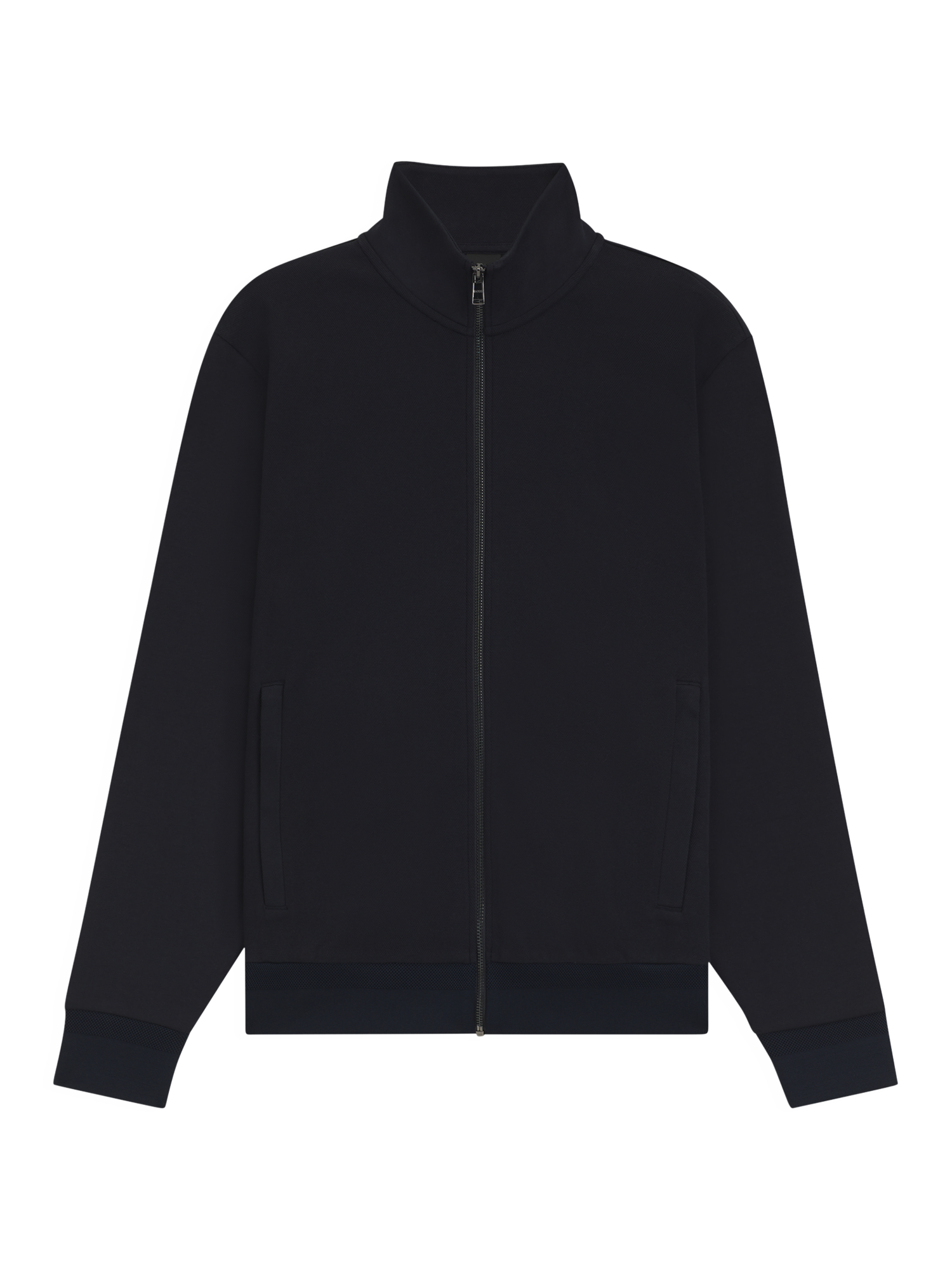 Product image 4 of 5, which shows HUGO BOSS BOSS Shepherd Zip Front Cotton Blend Sweatshirt, Dark Blue, XS
