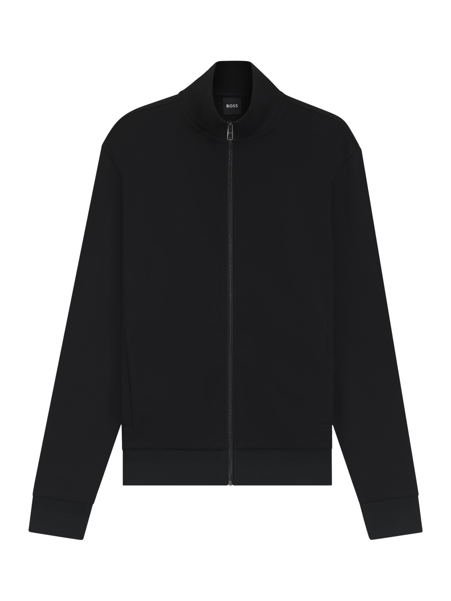Product image 4 of 5, which shows HUGO BOSS BOSS Shepherd Zip Front Cotton Blend Sweatshirt, Black, 4XL
