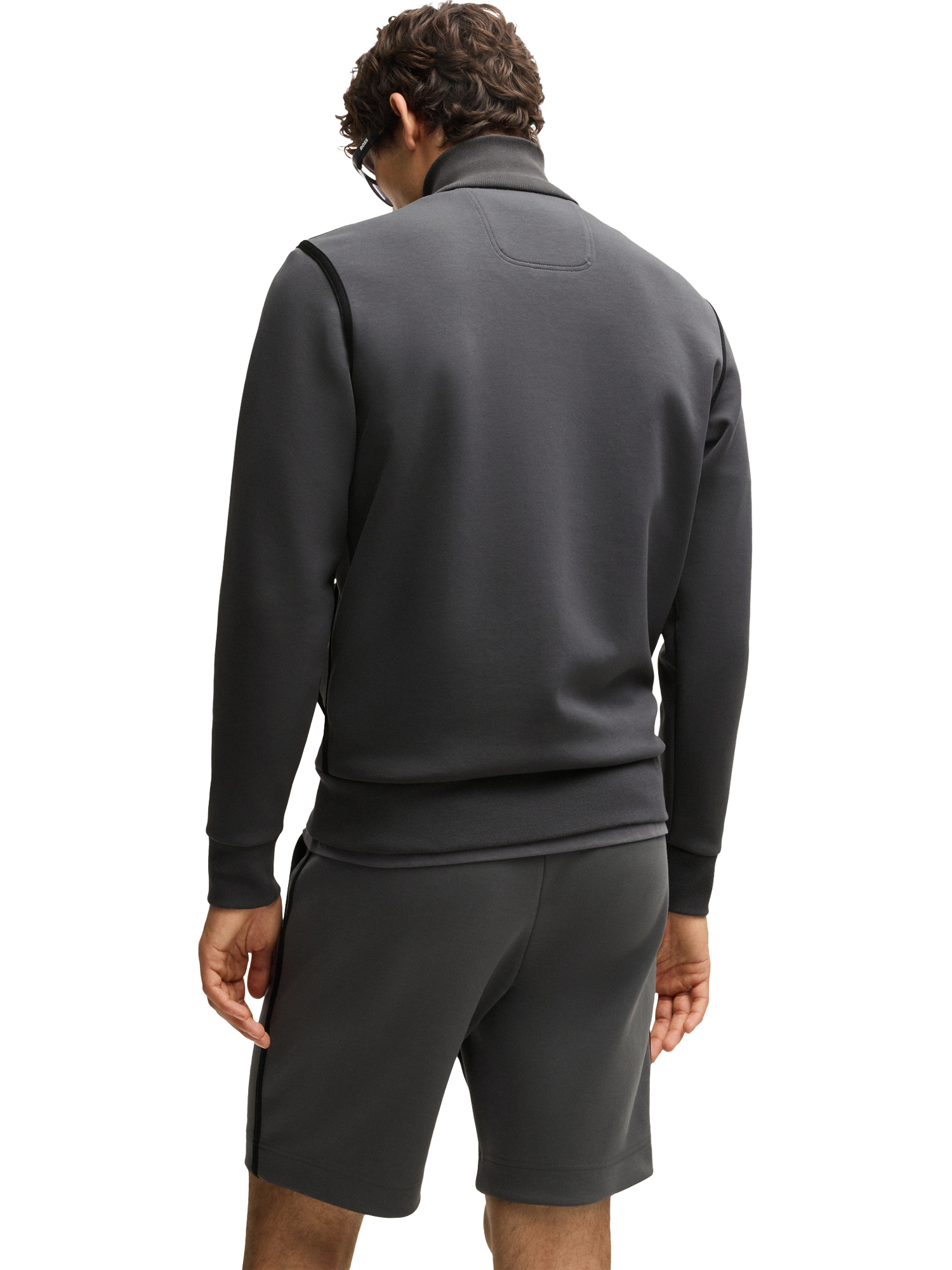 Product image 2 of 5, which shows BOSS Full-Zip Jersey Sweatshirt, Dark Grey, XXL