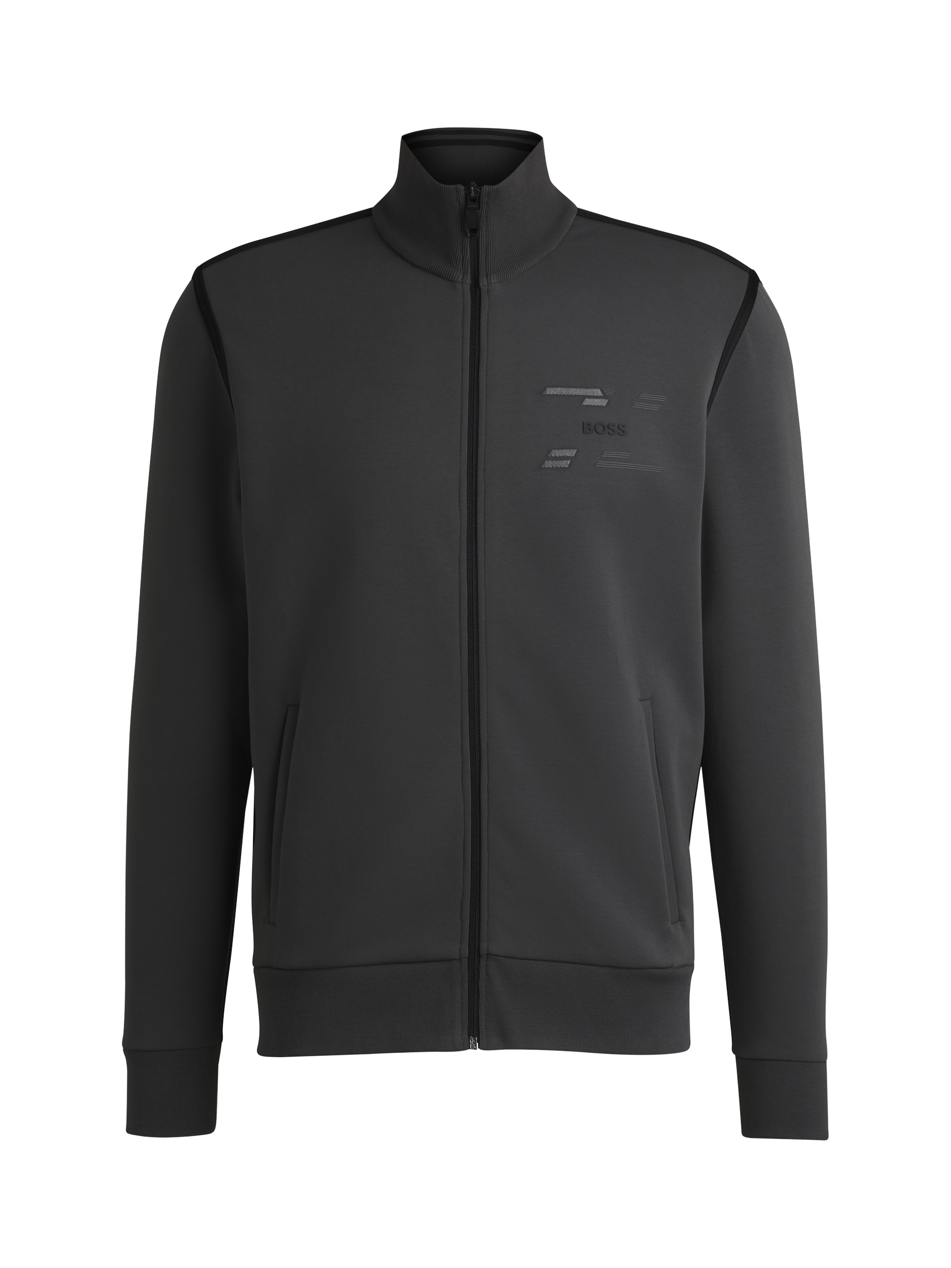 Product image 4 of 5, which shows BOSS Full-Zip Jersey Sweatshirt, Dark Grey, XXL