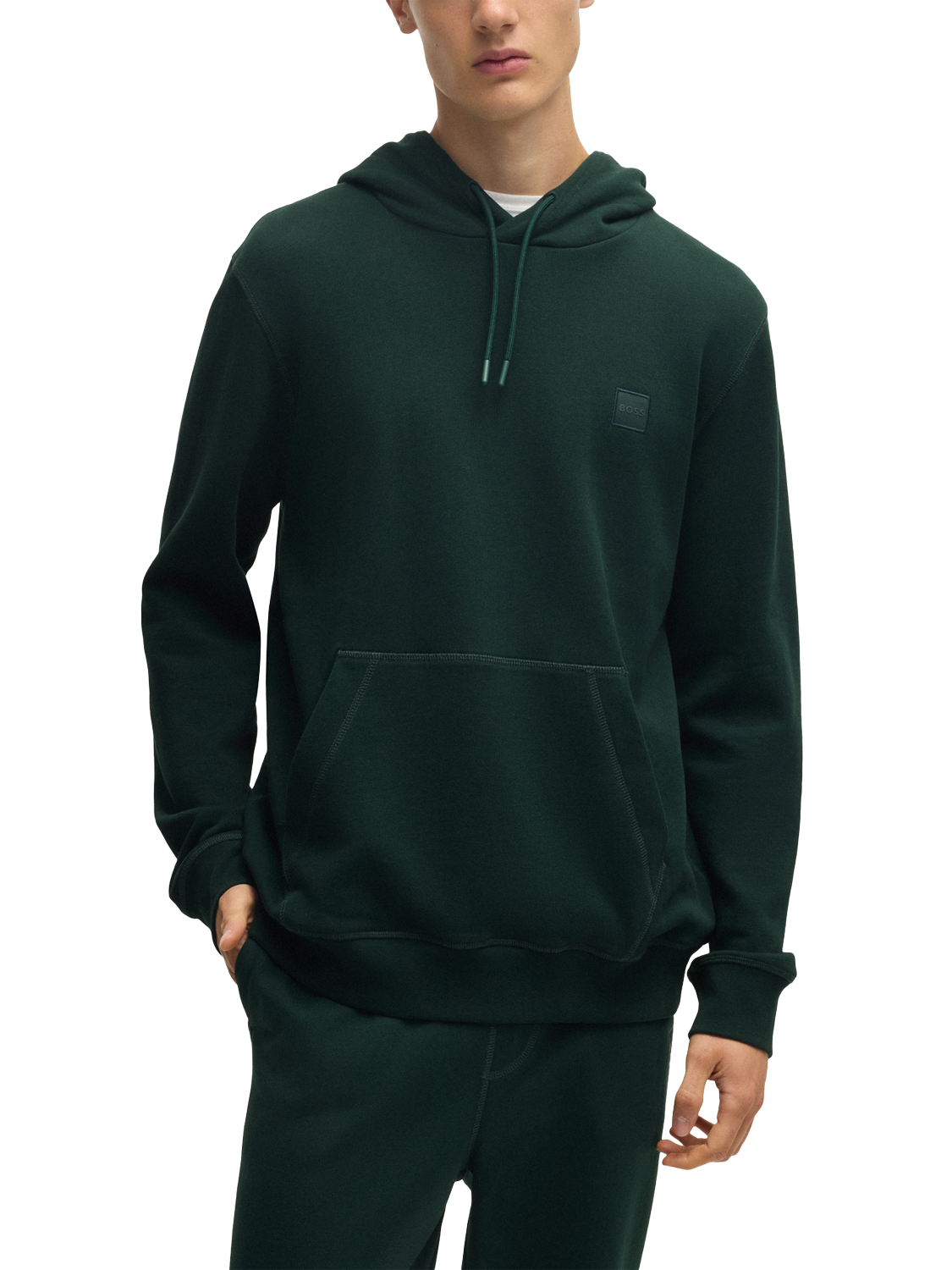 Product image 1 of 5, which shows BOSS Cotton Hoodie, Open Green, XXXL