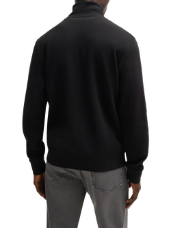 BOSS Cotton Zip-Neck Sweatshirt - view 2, Black