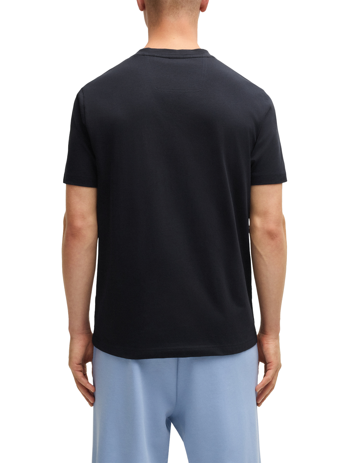 Product image 2 of 5, which shows BOSS Cotton Regular Fit Short Sleeve Logo T-Shirt, Dark Blue, M