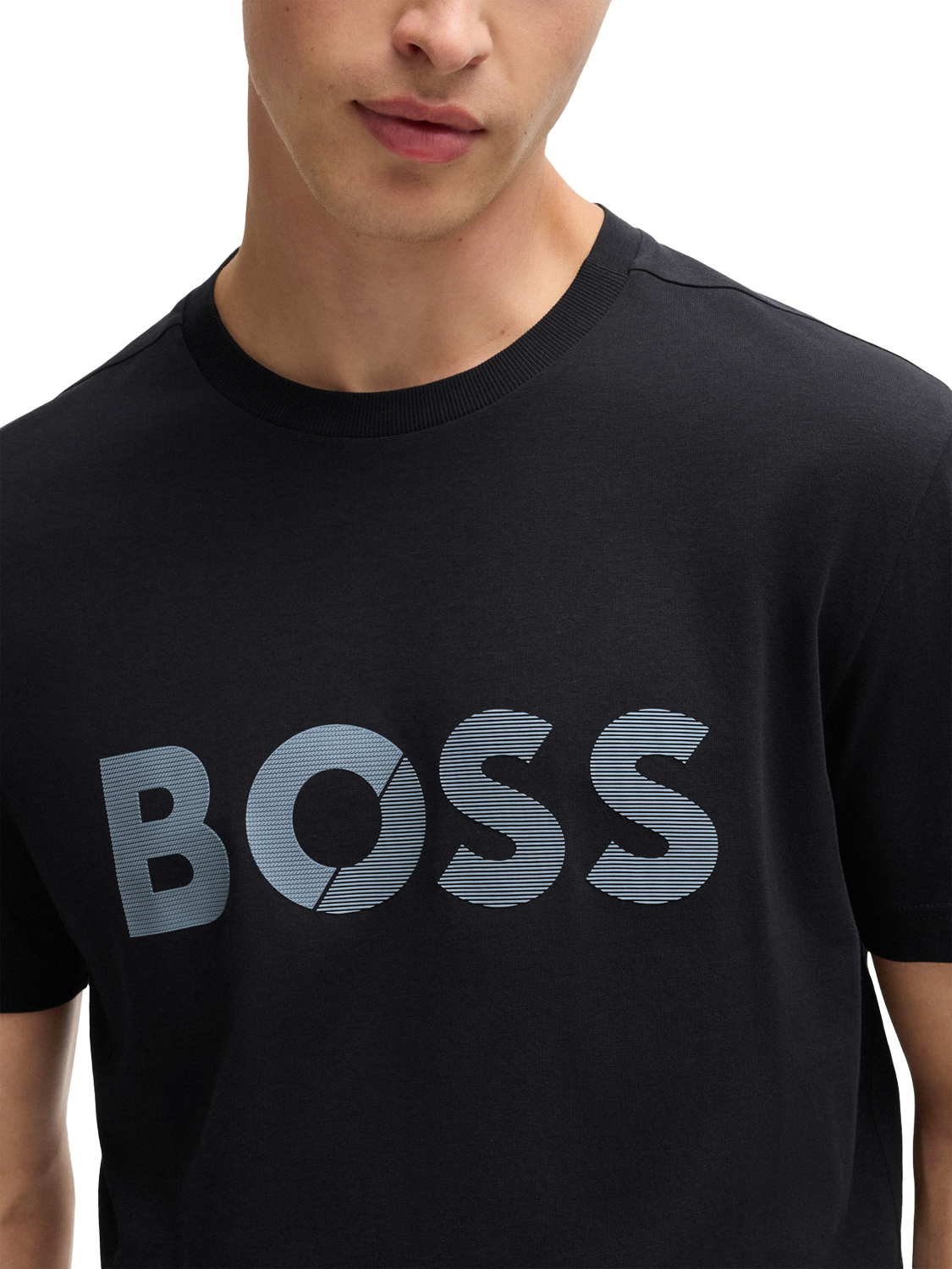 Product image 5 of 5, which shows BOSS Cotton Regular Fit Short Sleeve Logo T-Shirt, Dark Blue, M