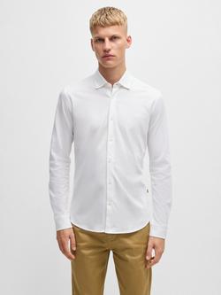 BOSS Cotton Slim Fit Shirt, White, White