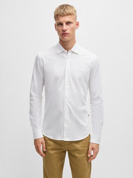 BOSS Cotton Slim Fit Shirt, White, White