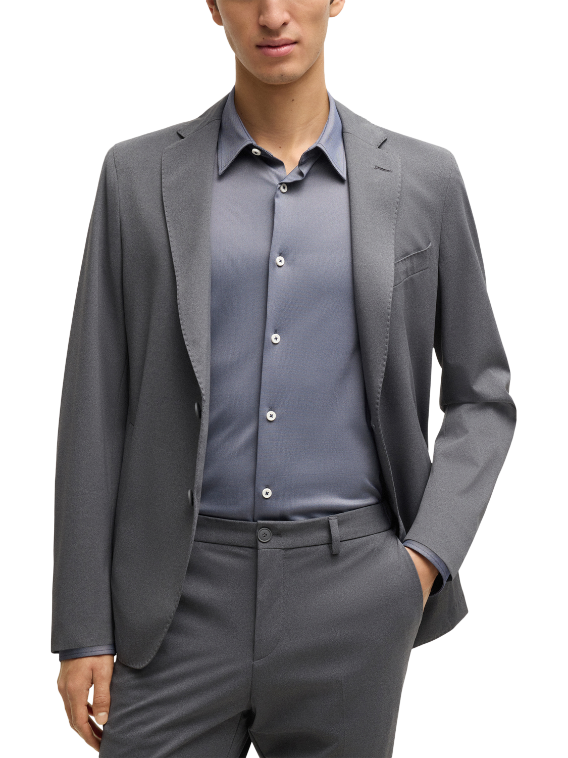 Product image 6 of 6, which shows BOSS Slim Fit Shirt, Dark Blue, S